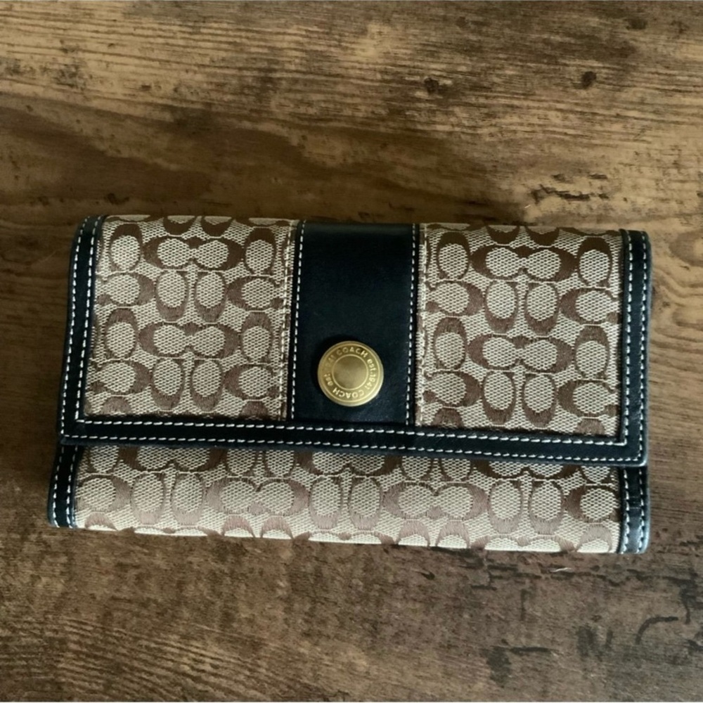 Coach Signature Set Handbag Tote Purse Wallet Winter Fur leather canvas - Picture 13 of 15